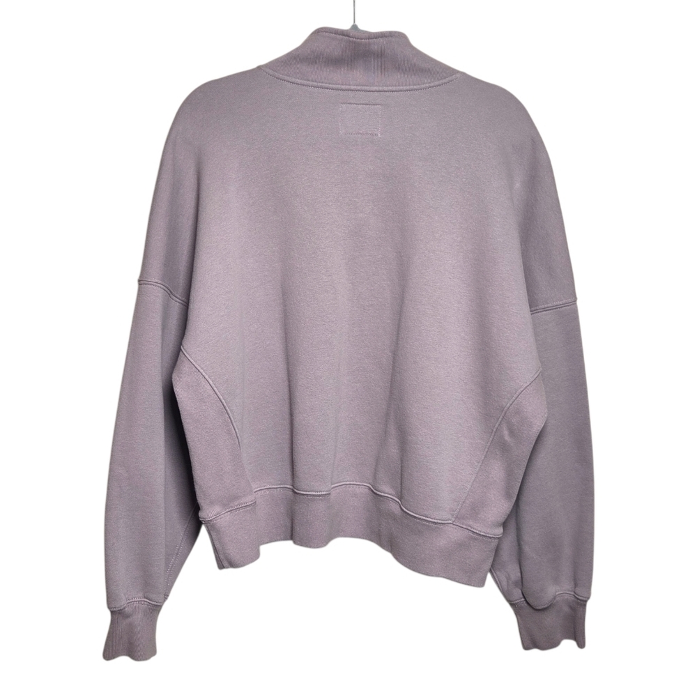 Abercrombie Sunday Half Zip Neutral Sweatshirt Taupe Gray Oversized A&F Max XL - Picture 13 of 13